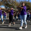 Members of the LHS band march down Lemoore's D Street during a Homecoming Parade.